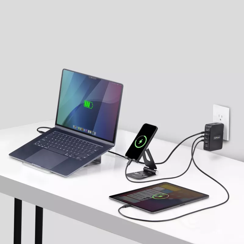 StarTech.com 140W USB-C Wall Charger, 3x USB-C/1x USB-A, PD 3.1 International GaN Power Adapter for MacBook/Dell XPS/Inspiron
