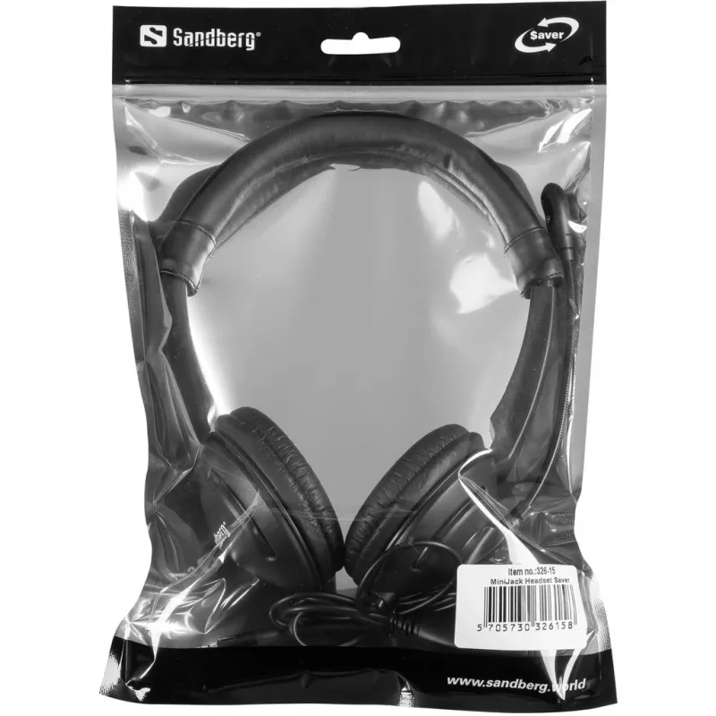 Sandberg MiniJack Headset Saver, Wired, Calls/Music, 20 - 20000 Hz, 71 g, Headset, Black