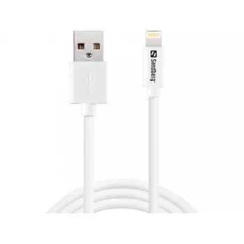 Sandberg USBLightning MFI 1m SAVER, 1 m, Lightning, USB A, Male, Male, White