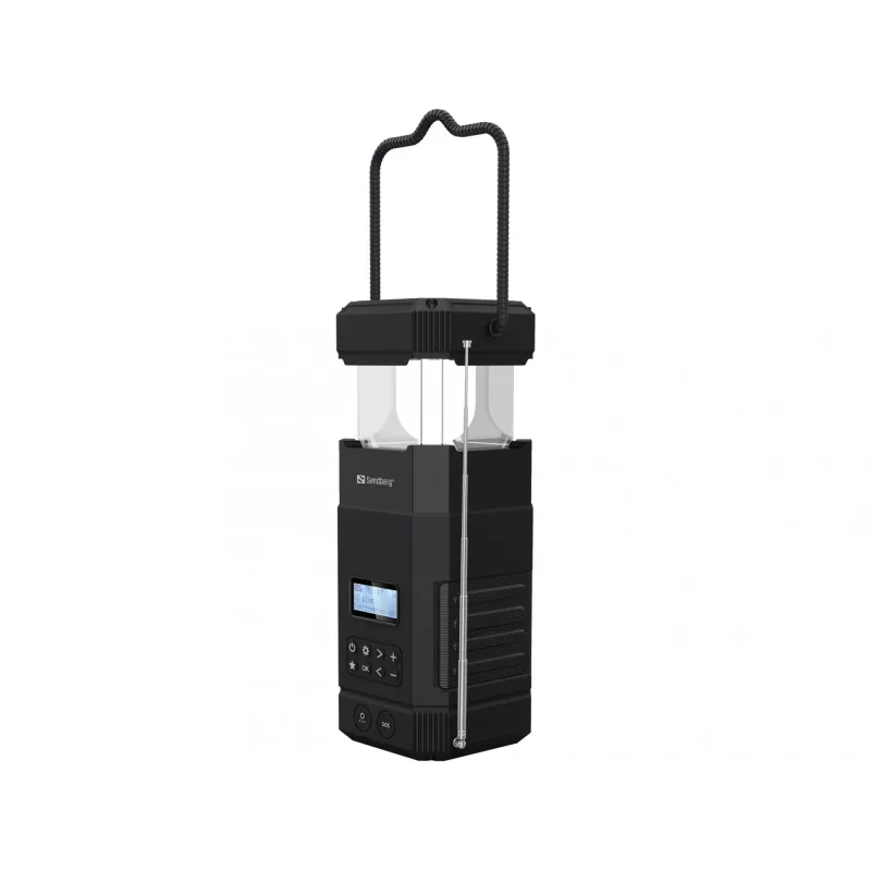 Sandberg Survivor Lantern All-in1 10000, Battery powered camping lantern, Black, IPX5, LED, USB C, Battery