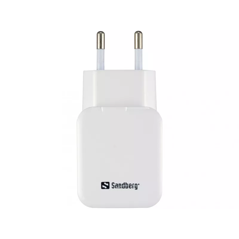 Sandberg AC Charger Dual USB 2.4+1A EU, Indoor, AC, USB, 5 V, Black, White