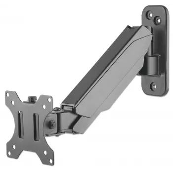 Manhattan Wall Mount for TV & Monitors (Spring Arm 2 pivots), For screens 17 inch to 32 inch, VESA compatibility: 75x75mm and 100x100mm - check the dimensions of the four mounting holes on back of screen to ensure it fits, Max 8kg, Black, Bracket, Lifetime Warranty