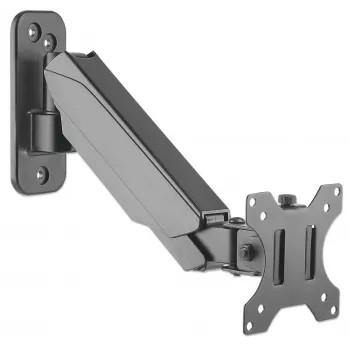 Manhattan Wall Mount for TV & Monitors (Spring Arm 2 pivots), For screens 17 inch to 32 inch, VESA compatibility: 75x75mm and 100x100mm - check the dimensions of the four mounting holes on back of screen to ensure it fits, Max 8kg, Black, Bracket, Lifetime Warranty