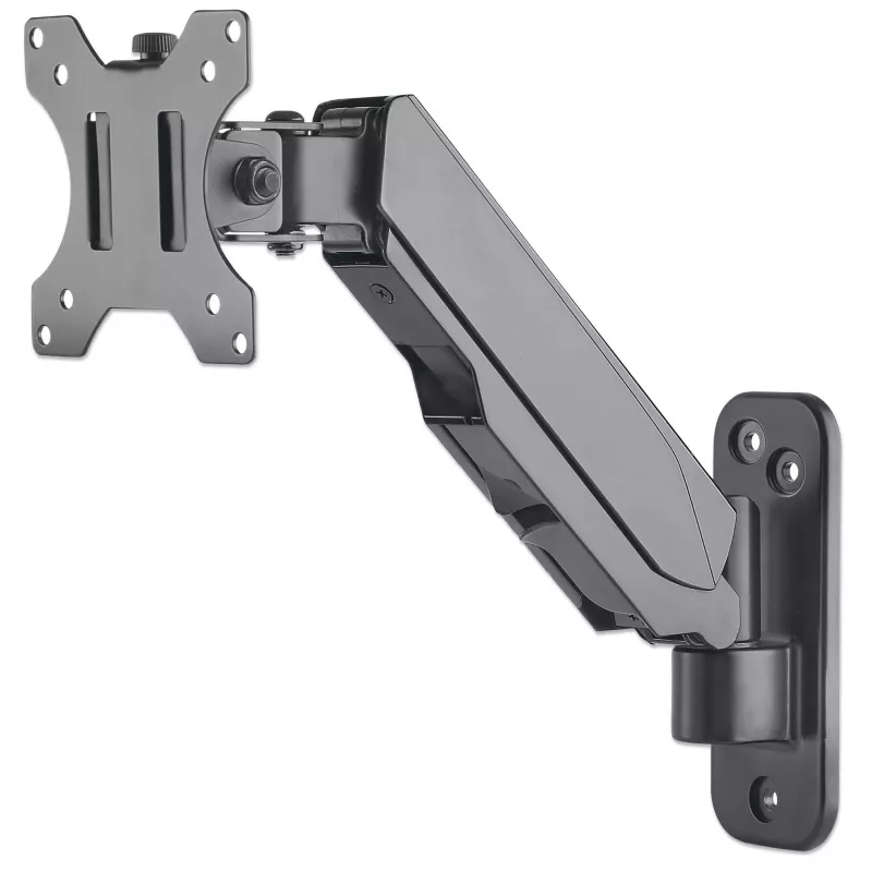 Manhattan Wall Mount for TV & Monitors (Spring Arm 2 pivots), For screens 17 inch to 32 inch, VESA compatibility: 75x75mm and 100x100mm - check the dimensions of the four mounting holes on back of screen to ensure it fits, Max 8kg, Black, Bracket, Lifetime Warranty