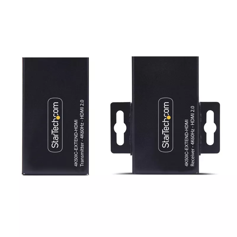 StarTech.com HDMI Extender Over CAT5e/CAT6, 4K 60Hz, Up to 200ft (60m), Transmitter and Receiver Kit, Power Over Cable, Compact Form Factor