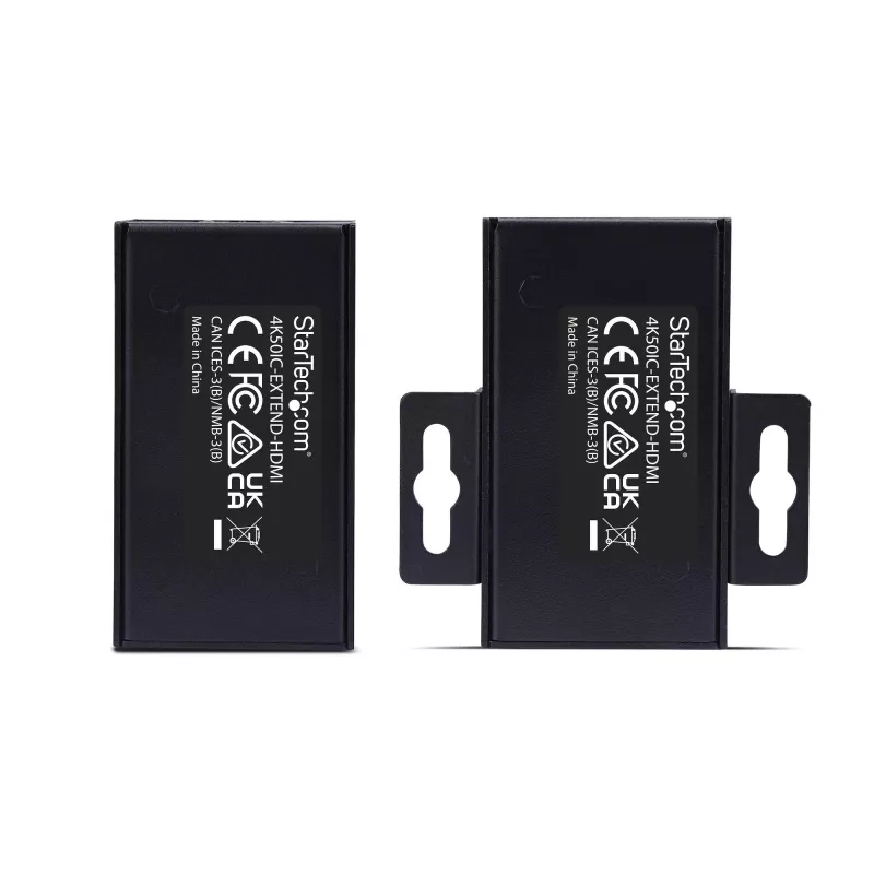 StarTech.com HDMI Extender Over CAT5e/CAT6, 4K 60Hz, Up to 200ft (60m), Transmitter and Receiver Kit, Power Over Cable, Compact Form Factor