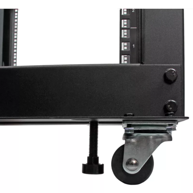 StarTech.com 4-Post 12U Mobile Open Frame Server Rack, 19 inch Network Rack with Wheels, Adjustable Depth 22-40 inch, 1200 lbs Capacity, Casters/Leveling Feet/Floor Mounting