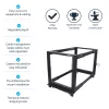 StarTech.com 4-Post 12U Mobile Open Frame Server Rack, 19 inch Network Rack with Wheels, Adjustable Depth 22-40 inch, 1200 lbs Capacity, Casters/Leveling Feet/Floor Mounting