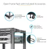StarTech.com 4-Post 12U Mobile Open Frame Server Rack, 19 inch Network Rack with Wheels, Adjustable Depth 22-40 inch, 1200 lbs Capacity, Casters/Leveling Feet/Floor Mounting