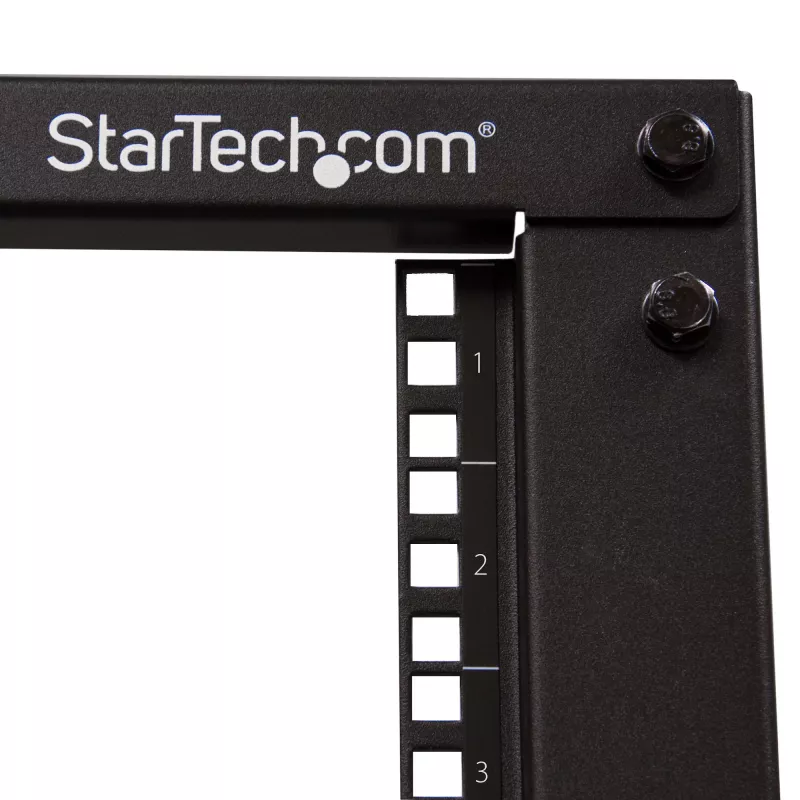 StarTech.com 8U 4-Post Open Frame Server Rack, 19 inch Adjustable Depth 22-40 inch, Mobile with Casters, 1200 lb Static Capacity