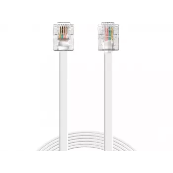 Sandberg Telephone RJ11-RJ11 1.8 m, 1.8 m, RJ11, RJ11, Male, Male, White