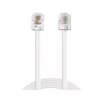 Sandberg Telephone RJ11-RJ11 5 m, 5 m, RJ11, RJ11, Male, Male, White