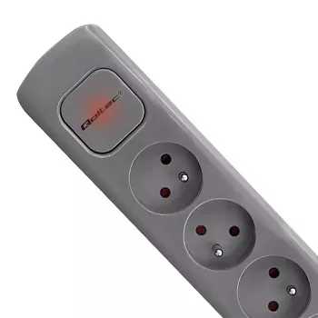 Power Extension Qoltec 50275 1.8m 5 AC Outlets Indoor Grey