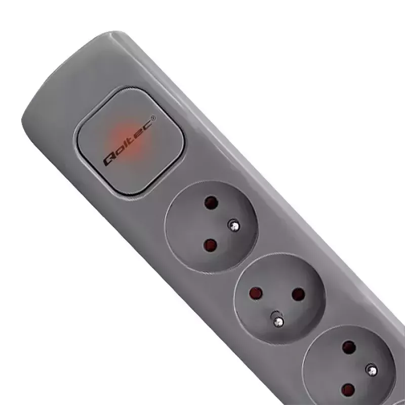 Power Extension Qoltec 50275 1.8m 5 AC Outlets Indoor Grey