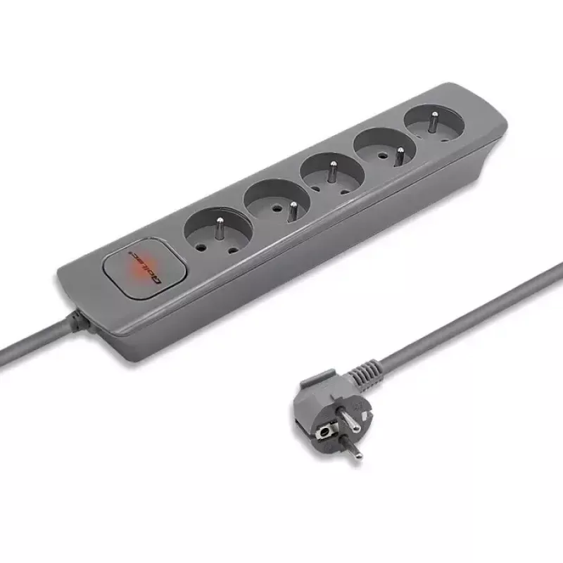 Power Extension Qoltec 50275 1.8m 5 AC Outlets Indoor Grey