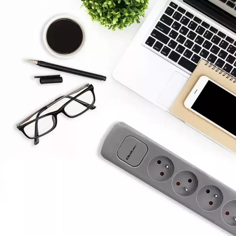 Power Extension Qoltec 50275 1.8m 5 AC Outlets Indoor Grey