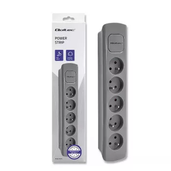 Power Extension Qoltec 50275 1.8m 5 AC Outlets Indoor Grey