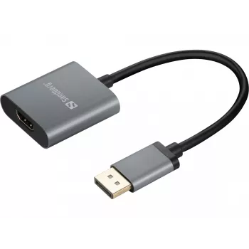 Sandberg DisplayPort 1.4 to HDMI 2.0 4K Adapter, DisplayPort, HDMI Type A (Standard), Male, Female, 3840 x 2160 pixels, 6 Gbit/s