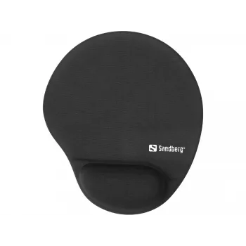 Sandberg Memory Foam Mousepad Round, Black, Monochromatic, Memory foam, Wrist rest, Non-slip base
