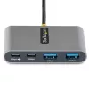 StarTech.com 4-Port USB-C Hub with 100W Power Delivery Pass-Through - 2x USB-A + 2x USB-C - USB 3.0 5Gbps - 1ft (30cm) Long Cable - Portable USB Type-C to USB-A/C Hub