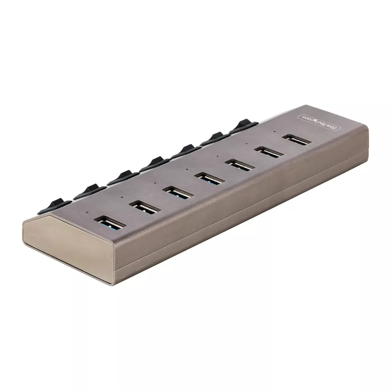 StarTech.com 7-Port Self-Powered USB-C Hub with Individual On/Off Switches, USB 3.0 5Gbps Expansion Hub w/Power Supply, Desktop/Laptop USB-C to USB-A Hub, USB Type C Hub w/BC 1.2