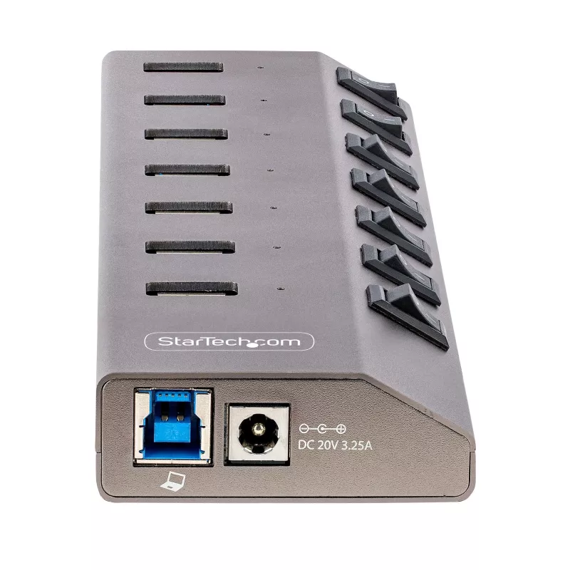 StarTech.com 7-Port Self-Powered USB-C Hub with Individual On/Off Switches, USB 3.0 5Gbps Expansion Hub w/Power Supply, Desktop/Laptop USB-C to USB-A Hub, USB Type C Hub w/BC 1.2
