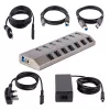 StarTech.com 7-Port Self-Powered USB-C Hub with Individual On/Off Switches, USB 3.0 5Gbps Expansion Hub w/Power Supply, Desktop/Laptop USB-C to USB-A Hub, USB Type C Hub w/BC 1.2