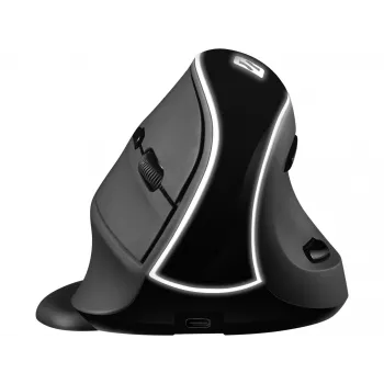 Sandberg Wireless Vertical Mouse Pro, Right-hand, Vertical design, Optical, RF Wireless, 1600 DPI, Black