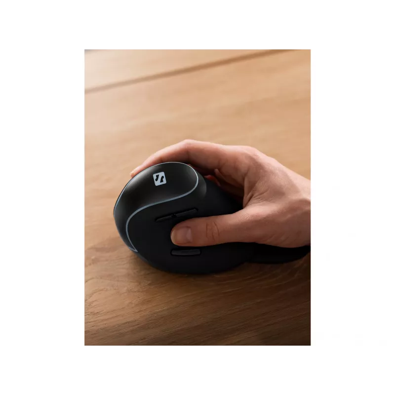Sandberg Wireless Vertical Mouse Pro, Right-hand, Vertical design, Optical, RF Wireless, 1600 DPI, Black