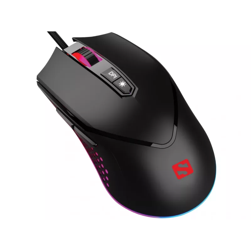 Sandberg Azazinator Mouse 6400, Right-hand, USB Type-A, 6400 DPI, Black