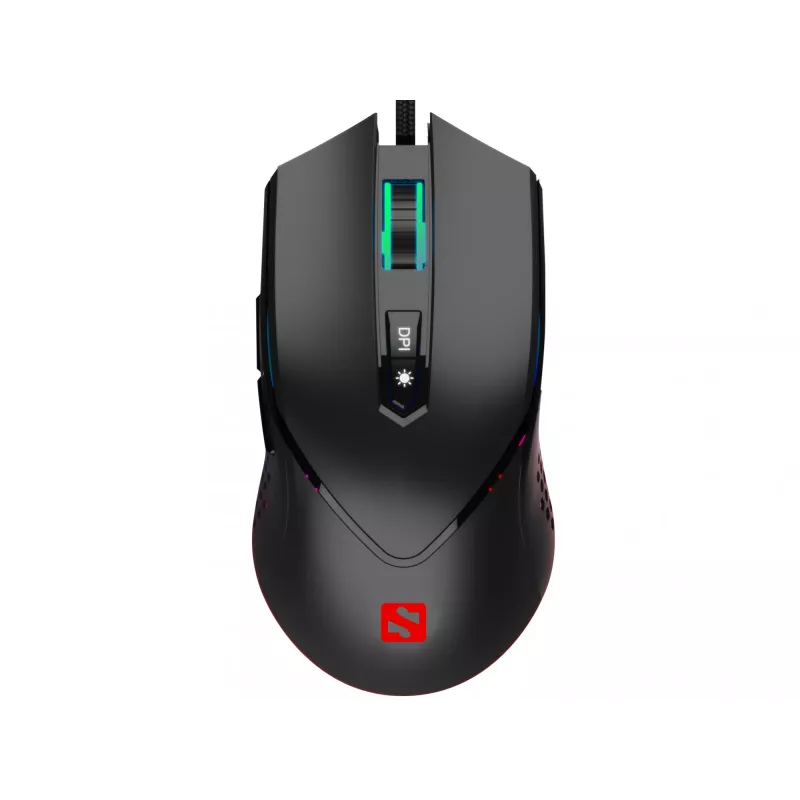 Sandberg Azazinator Mouse 6400, Right-hand, USB Type-A, 6400 DPI, Black