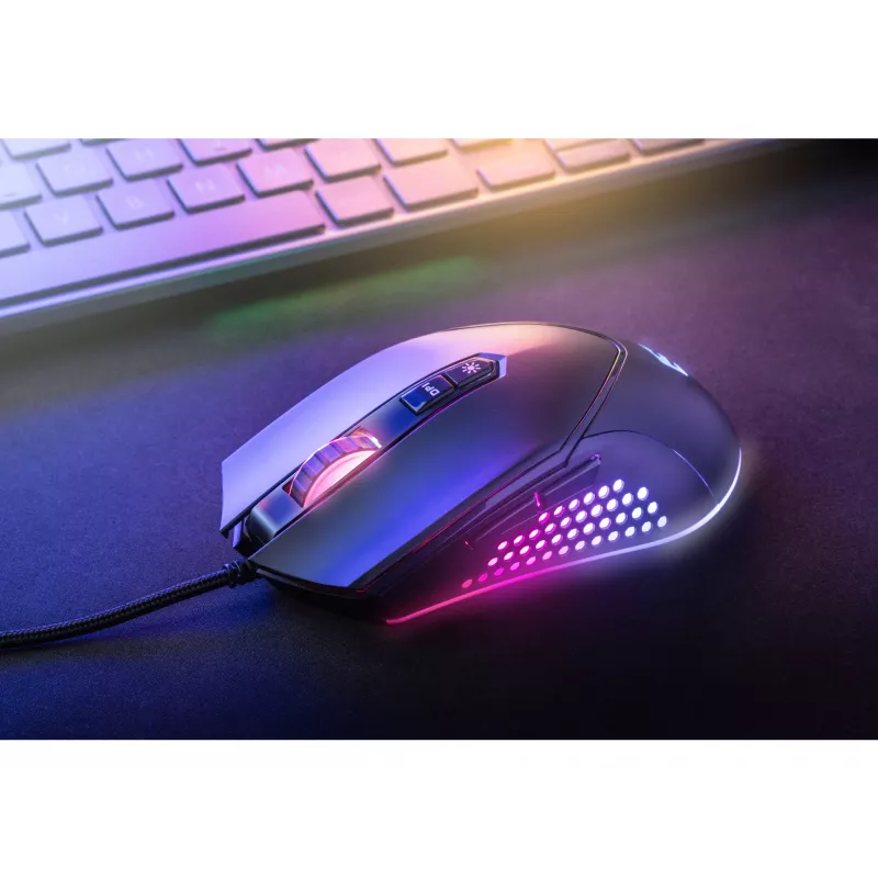 Sandberg Azazinator Mouse 6400, Right-hand, USB Type-A, 6400 DPI, Black