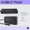 HP 4K USB-C Multiport Hub, USB Type-C, USB 3.2 Gen 2 (3.1 Gen 2) Type-C, 10000 Mbit/s, Black, 4K Ultra HD, China