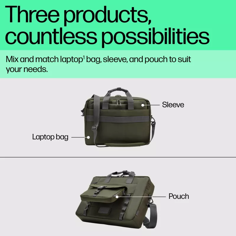 HP 15.6-inch Modular Laptop Bag, Messenger case, 39.6 cm (15.6 inch), 1.14 kg