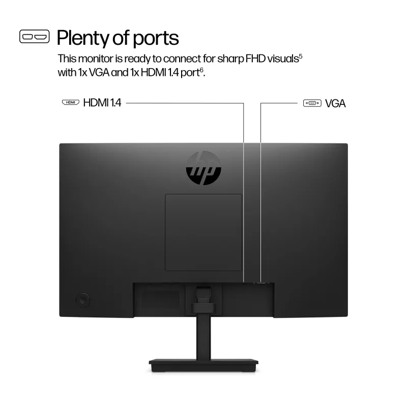 HP Series 3 Pro 21.45 inch FHD Monitor - 322pv, 54.5 cm (21.4 inch), 1920 x 1080 pixels, Full HD, LCD, 5 ms, Black