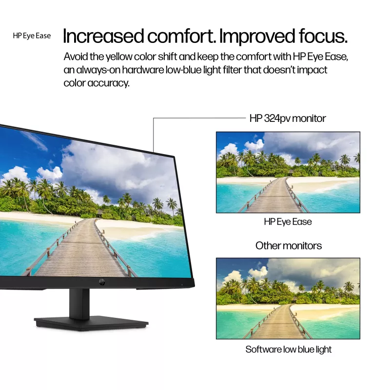 HP Series 3 Pro 23.8 inch FHD Monitor - 324pv, 60.5 cm (23.8 inch), 1920 x 1080 pixels, Full HD, LCD, 5 ms, Black