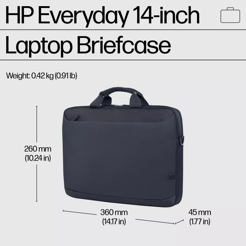 HP Everyday 14-inch Laptop Briefcase, Briefcase, 35.8 cm (14.1 inch), Shoulder strap, 420 g