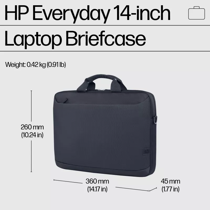 HP Everyday 14-inch Laptop Briefcase, Briefcase, 35.8 cm (14.1 inch), Shoulder strap, 420 g