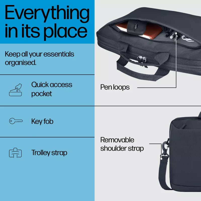 HP Everyday 14-inch Laptop Briefcase, Briefcase, 35.8 cm (14.1 inch), Shoulder strap, 420 g