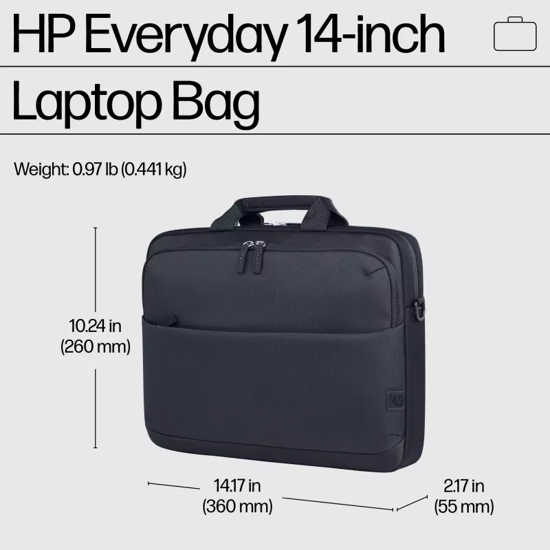 HP Everyday 14-inch Laptop Bag, Briefcase, 35.8 cm (14.1 inch), Shoulder strap, 440 g