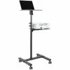 StarTech.com Mobile Projector and Laptop Stand/Cart - Heavy Duty Portable Projector Stand (2 Shelves, hold 22lb/10kg each) - Height Adjustable Rolling Presentation Cart w/Lockable Wheels