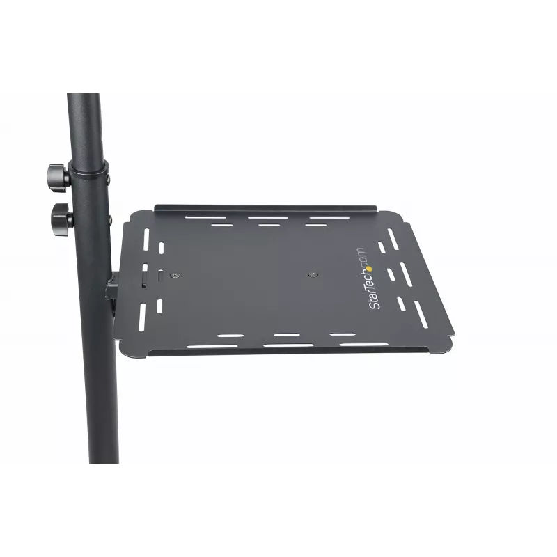 StarTech.com Mobile Projector and Laptop Stand/Cart - Heavy Duty Portable Projector Stand (2 Shelves, hold 22lb/10kg each) - Height Adjustable Rolling Presentation Cart w/Lockable Wheels