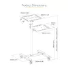 StarTech.com Mobile Projector and Laptop Stand/Cart - Heavy Duty Portable Projector Stand (2 Shelves, hold 22lb/10kg each) - Height Adjustable Rolling Presentation Cart w/Lockable Wheels