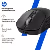 HP 700 Rechargeable Wireless Mouse, Ambidextrous, RF Wireless + Bluetooth, 6000 DPI, Black