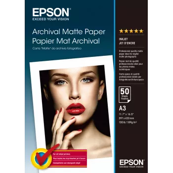 Epson Archival Matte Paper, DIN A3, 189g/m², 50 Sheets