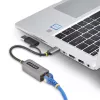 StarTech.com USB-C to Ethernet Adapter with USB-A Dongle, 10/100/1000Mbps, USB 3.0 to Gigabit Ethernet Network Adapter, 6in/15cm Attached Cable, USB GbE Adapter