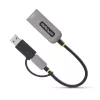 StarTech.com USB-C to Ethernet Adapter with USB-A Dongle, 10/100/1000Mbps, USB 3.0 to Gigabit Ethernet Network Adapter, 6in/15cm Attached Cable, USB GbE Adapter