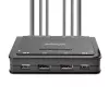 StarTech.com 2-Port Dual-Monitor DisplayPort Cable KVM Switch, 4K 60Hz, Compact KVM with 5ft/1.5m USB-A/DisplayPort/Audio Integrated Cables, Bus Powered - Remote Push Button/Hotkey Switching