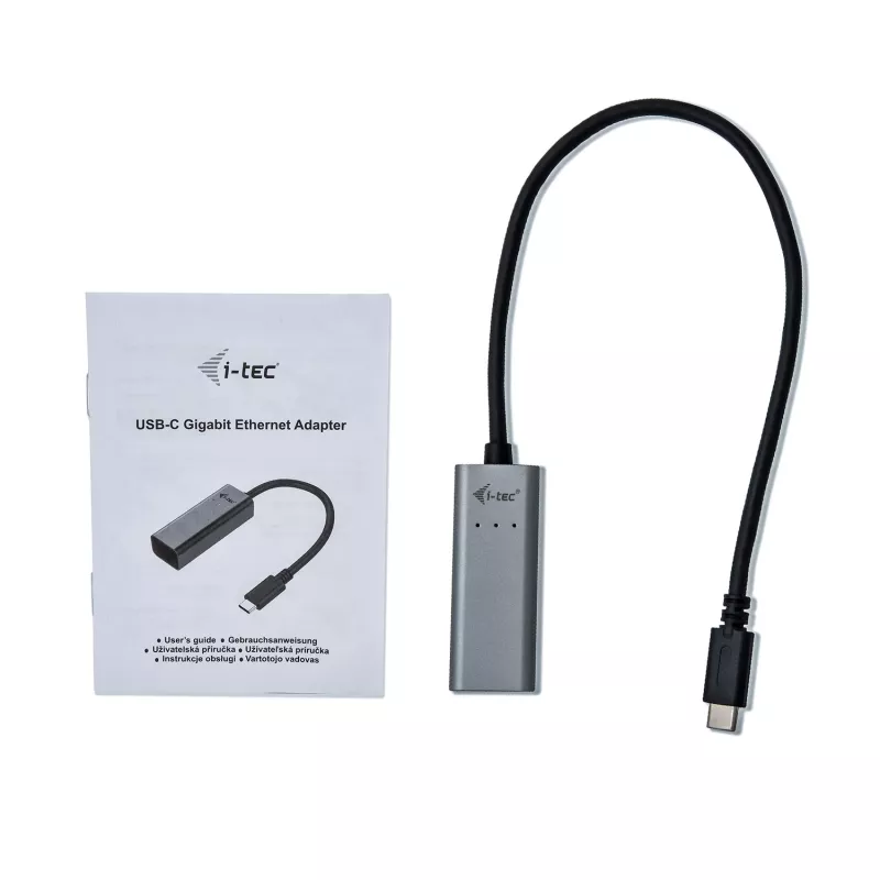 i-tec Metal USB-C Gigabit Ethernet Adapter, Wired, USB Type-C, Ethernet, 1000 Mbit/s, Grey