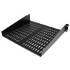 StarTech.com 2U Server Rack Shelf - Universal Vented Rack Mount Cantilever Tray for 19 inch Network Equipment Rack & Cabinet - Heavy Duty Steel - Weight Capacity 50lb/23kg - 16 inch Deep Shelf, Black